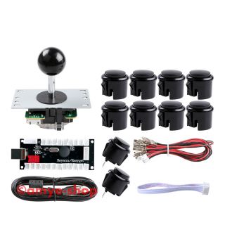 Black Arcade Mame Diy Kit Usb Encoder To Pc China Sanwa Joystick,  Push Buttons