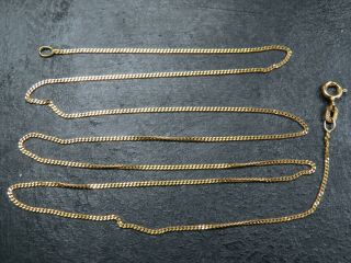 Vintage 9ct Gold Curb Link Necklace Chain 20 1/2 Inch C.  1990