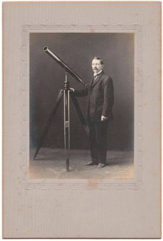 Early Cabinet Photo Of A Man With A Telescope - Shape - L@@k