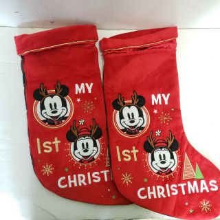 Disney Store Mickey And Minnie Mouse " My First Christmas " Stocking 2