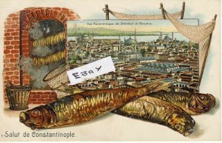 Salut De Constantinople Vue Panoramique De Stambul Et Bazars Embossed Card