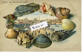 Salut De Constantinople Pont De Galata Embossed Card No 2