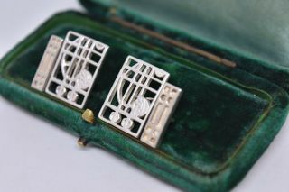 Vintage Art Deco Sterling Silver cufflinks by Rennie Mackintosh G166 2