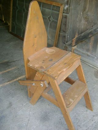 Vintage Convertible Chair,  Step Stool Ladder & Ironing Board