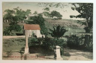 Postcard Panama Colon Mount Hope Cemetery Grounds Markers Scenic Irvin & Thomas
