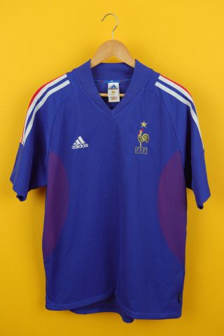 Vintage Adidas France Football Shirt Trikot Camiseta Jersey Zidane 2002/2004 L