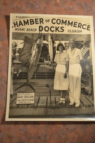 Photograph With Two People At Chamber Of Commerce Docks Miami Florida 1936