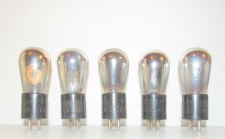 Set Of 5 1925 Rca Globe Ux - 201 - A 01a Amplifier Tubes.  Tv - 7 Test Strong.
