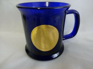 Collectable Coffee Mug Cia Central Intelligence Agency Blue Glass Gold Shield