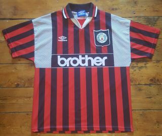 Manchester City Away Shirt,  1994 - 1995,  Large Adult,  Vintage Umbro