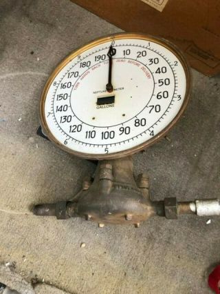 Large Scale Water Measure Gallons Meter Trident Neptune Vintage 12 "