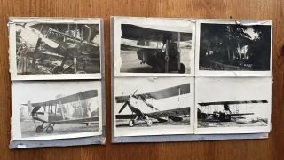 Ww1 Era British Bi - Plane Photos X 6,  Including Crashed German Plane