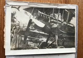WW1 era British bi - plane Photos x 6,  including Crashed German Plane 2