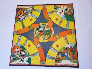 1930s Disney Mickey Mouse Coming Home Board Game Board Only