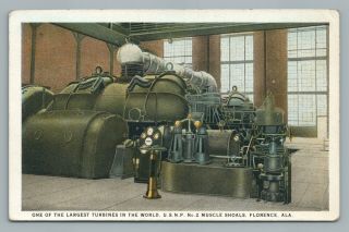 “largest Turbine In World” Usnp Muscle Shoals Alabama—vintage Postcard 1940s
