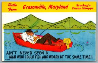 Postcard Grasonville Md Hello From Grasonville Maryland Stuckey’s Pecan Shoppe