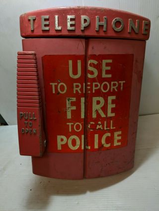 Vintage Metal Aluminum Western Electric Fire Police Emergency Telephone Pull Box