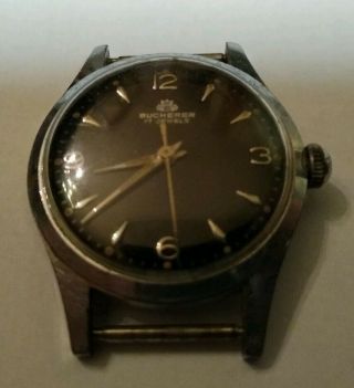 Vintage Bucherer 17 Jewel Automatic Wrist Watch,  Runs No Band.