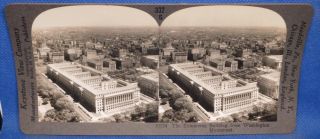 Washington D.  C.  Commerce Building From Monument Keystone Geography Stereoview