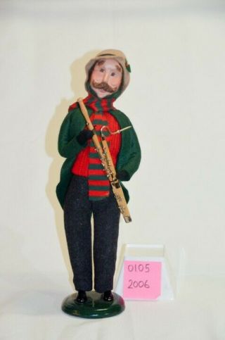 Byers Choice Christmas Caroler With Instrument Bassoon & Mustache 2006