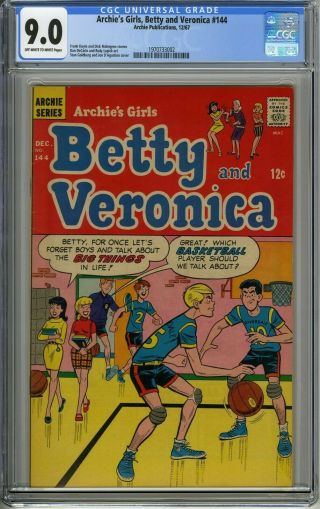 Archies Girls Betty & Veron 144 (1967) Cgc 9.  0 Vf/nm Oww Pg - Highest Cgc Grade