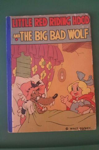 1934 Little Red Riding Hood & The Big Bad Wolf Walt Disney Storybook David Mckay