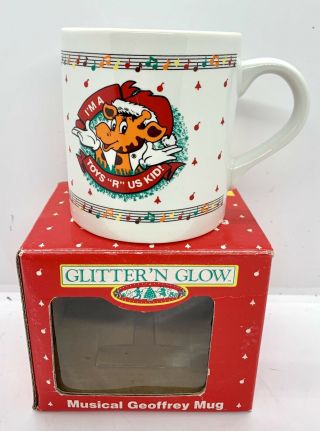 Vintage Geoffrey Giraffe I ' m A Toys ' R ' Us Kid Coffee Musical Mug Cup 1990 NIB 2