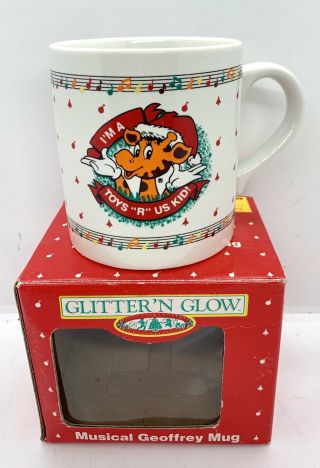 Vintage Geoffrey Giraffe I ' m A Toys ' R ' Us Kid Coffee Musical Mug Cup 1990 NIB 3