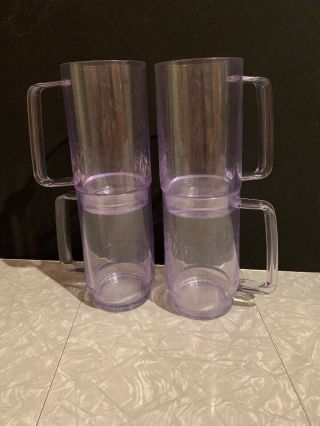 4 Tupperware 16 Oz.  Acrylic Stackable Mugs