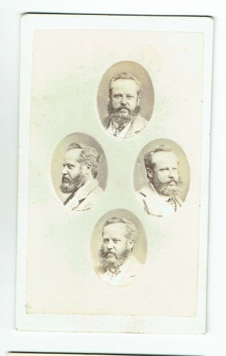 Victorian Cdv Photo Portrait Bearded Man Four Views Brighton Photographer