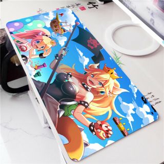 Mario Bowsette Anime Girl Mouse Pad Keyboard Desk Gaming Play Mat 70x40cm