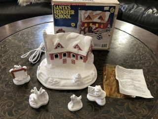 Vintage Wee Crafts " Santa’s Reindeer School” Paint Kit Ceramic 21534 No Paint