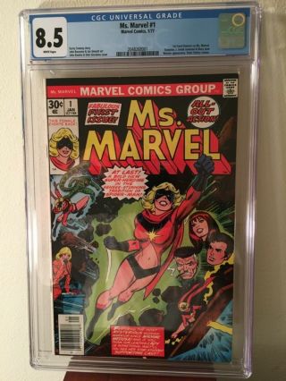 Ms.  Marvel 1 Cgc 8.  5 White Pages 1st Appearance Just Slabbed