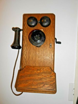 General Electric Crank Telephone Oak Case