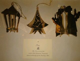 Danbury 1978 - 1981 Gold Christmas Ornaments Set Of 12