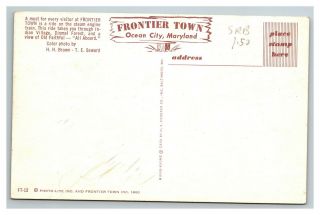 Frontier Town Train Depot,  Ocean City MD c1950 ' s Chrome Postcard B17 2