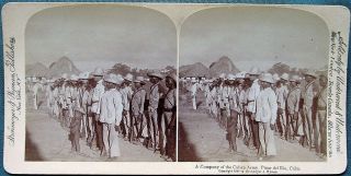 Cuban Army Company In Pinar Del Rio Cuba 1899 Antique Stereoview