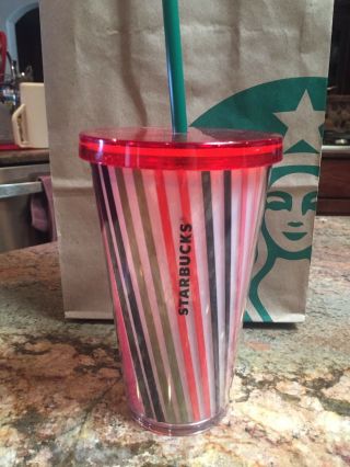 Starbucks Tumbler Multicolor Cold Drink Cup 16oz Travel Acrylic Grande