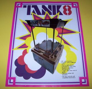 Tank 8 Arcade Flyer Atari Kee Games Retro Video Artwork Sheet 1976