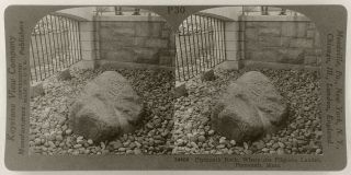 Keystone Stereoview Of Plymouth Rock,  Mass.  From The 1930 