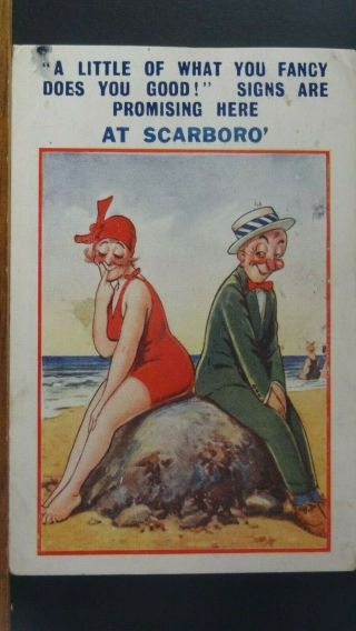 Bamforth Seaside Comic Postcard: Scarborough & Romance Humour