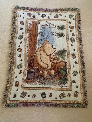 Classic Winnie The Pooh Throw Blanket Tapestry Wall Hanging Baby Nursery 42 " X32 "