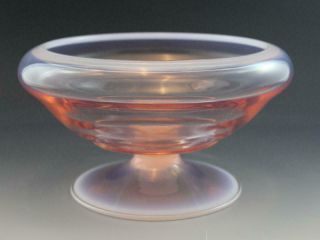 Vintage Duncan Miller Pink Opalescent Glass Center Console Bowl