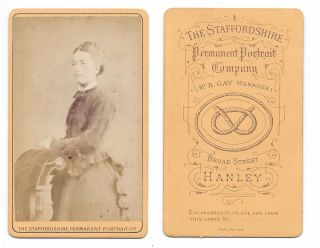 Cdv Photograph Victorian Lady Carte De Visite By Staffs Portrait Co Of Hanley