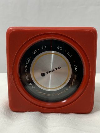Vtg Red Sanyo Dice Model Rp 1711 Am Transistor Radio