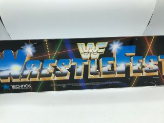 27 - 7.  5  Wwf Wrestlefest Plexiglass Arcade Video Game Sign Marquee