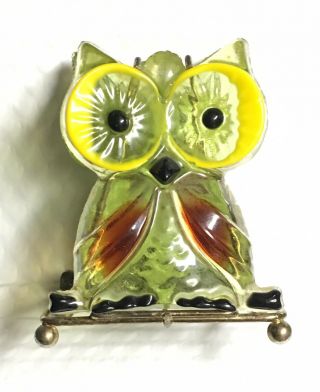 Vintage Owl Napkin Holder Retro Resin Letter Holder Plastic MOD Kitsch 2
