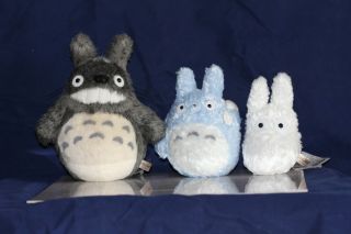 Totoro Anime Plush Soft Toy Gray,  Blue,  White X3pcs