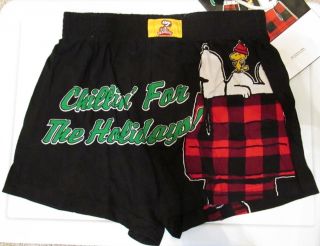 Snoopy Peanuts Christmas Boxer Shorts Xl Chillin 