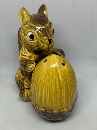 Vintage Squirrel Hugging Acorn Nut Salt & Pepper Shaker Set Japan 5 "